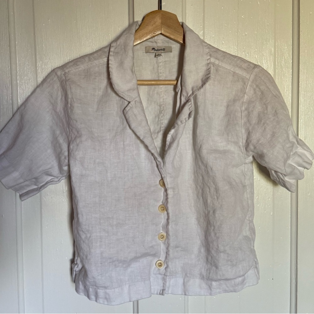 Madewell Soft White Linen Blouse